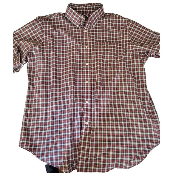 Lauren By Ralph Lauren Men's Red White Black Long Sleeve Shirt NWOT 32/33 - Picture 8 of 11